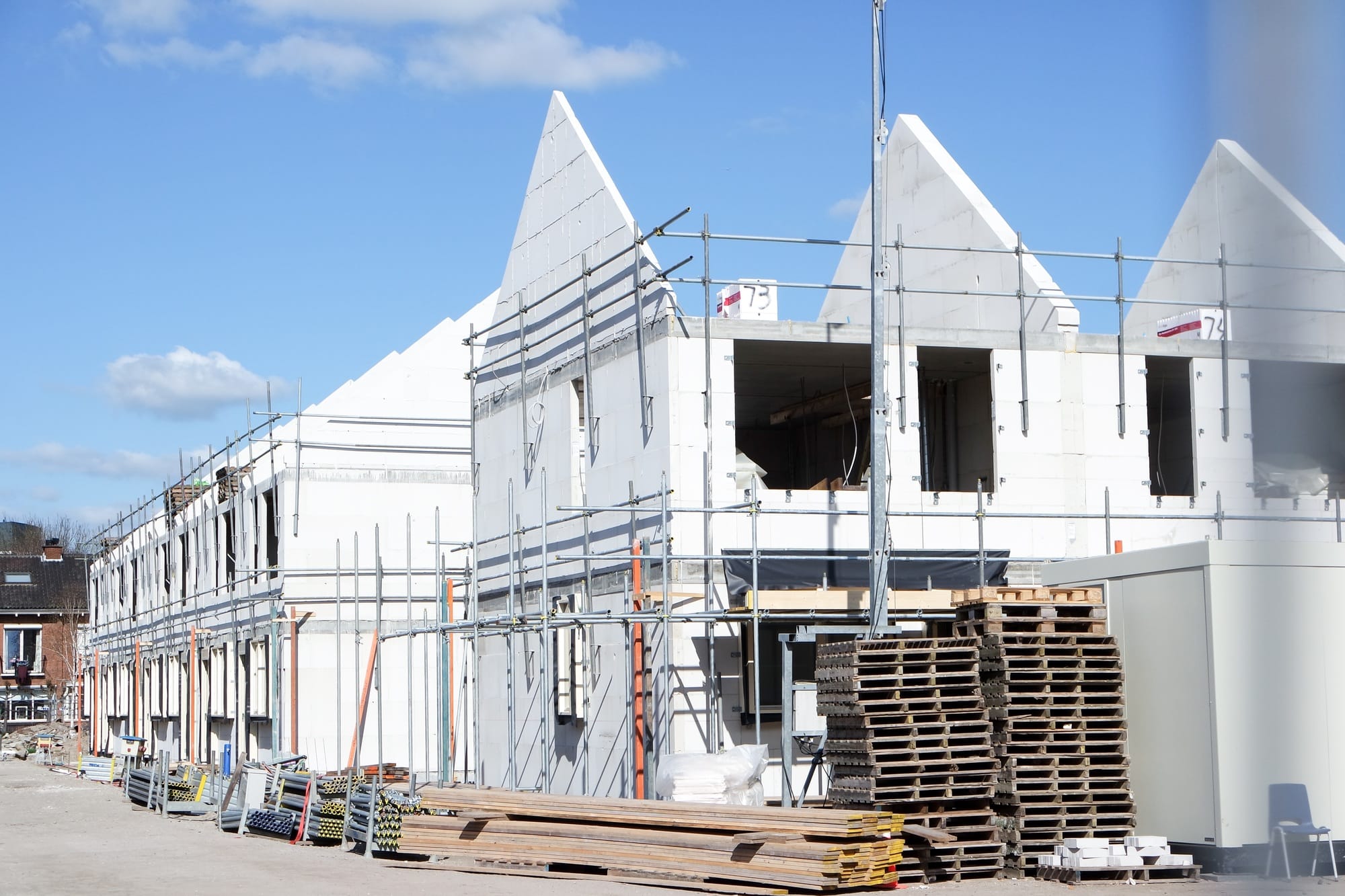 New houses construction site.